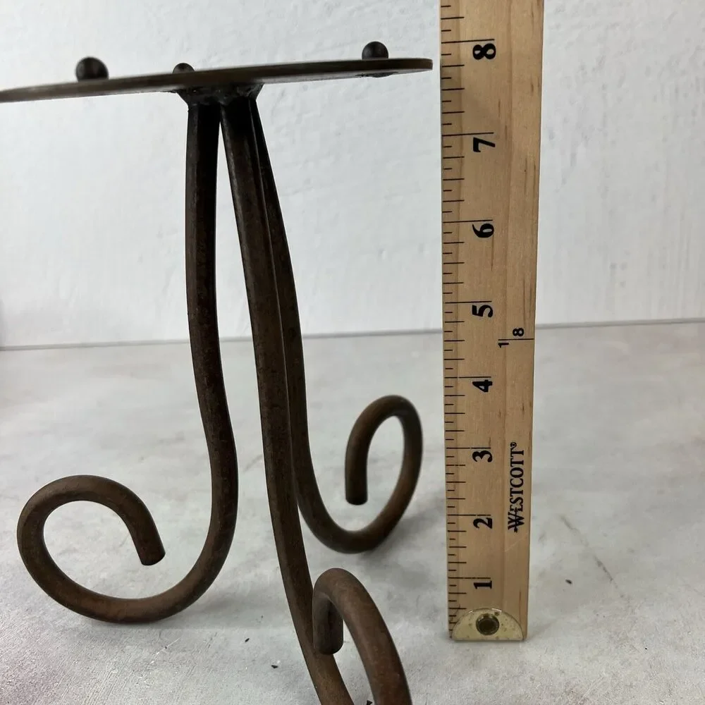 Vintage‎ MCM Rustic Brutalist Candle Holder 8”